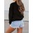 [Oxford University Alphabet Print] Oxford University Alphabet Print Sweatshirt - Casual Crew Neck, Thickened Lined Long Sleeve, 100% Polyester Knit Fabric, 250gsm - Black