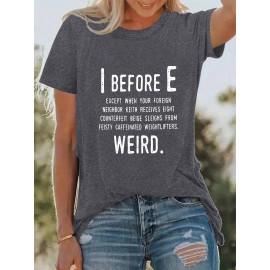 Women's Casual Short Sleeve T-Shirt with Bold 